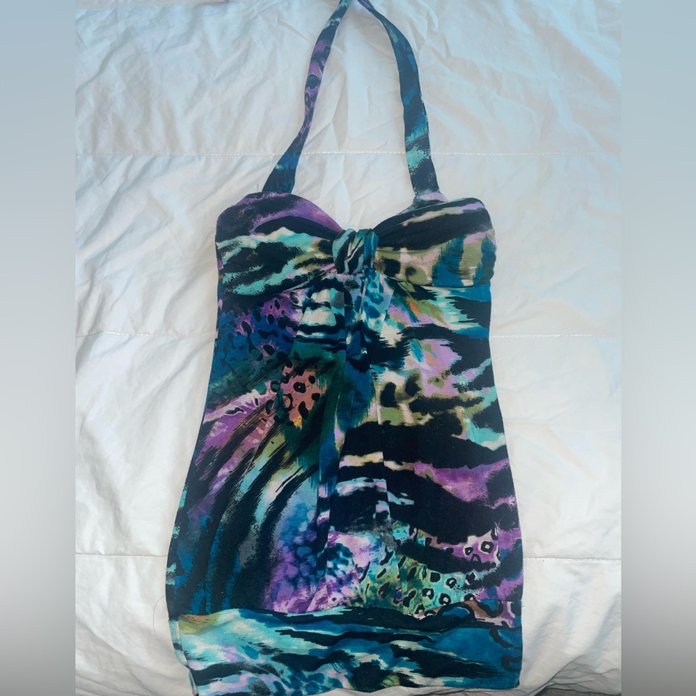 Elegant Multicolor Halter Blouse